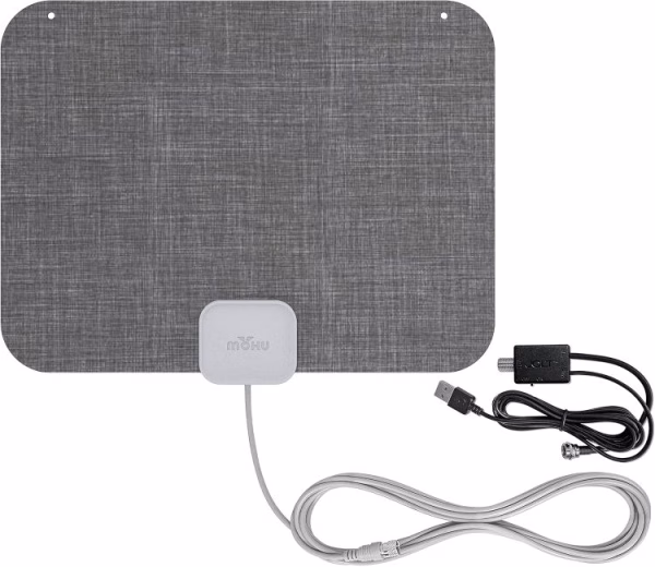 Image of the Mohu Leaf Stitch Amplified over-the-air (OTA) TV antenna.
