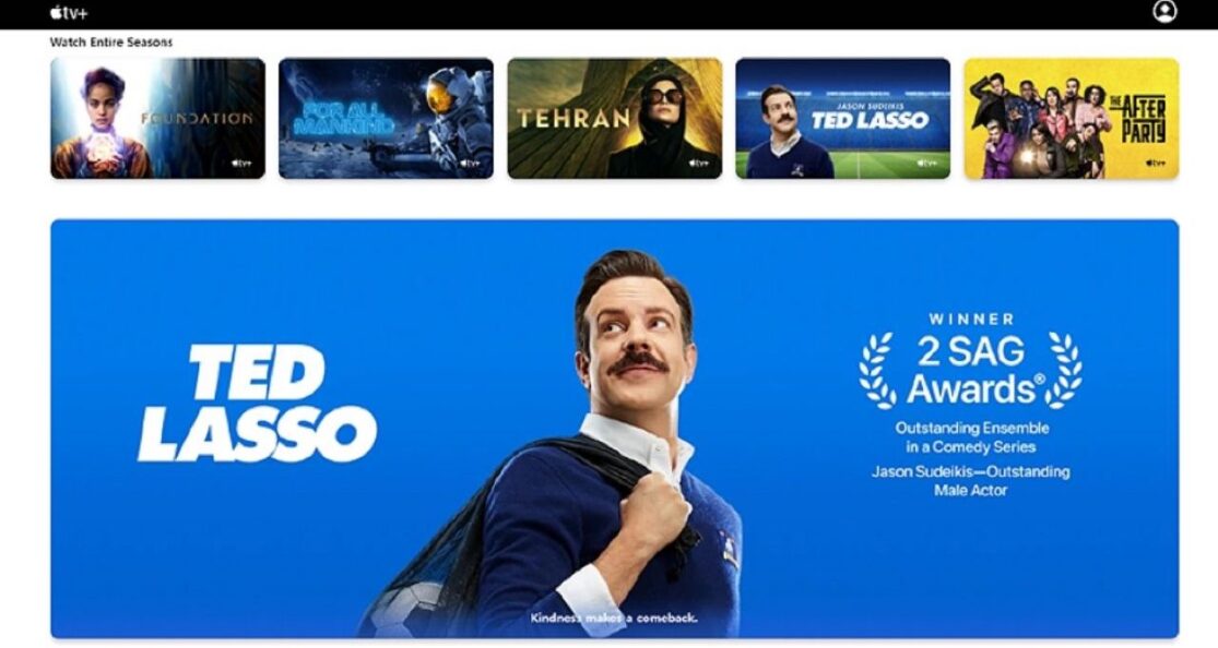 Apple TV+ home screen