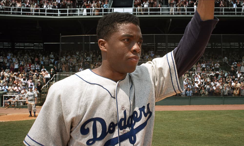 Chadwick Boseman in 42 (2013).