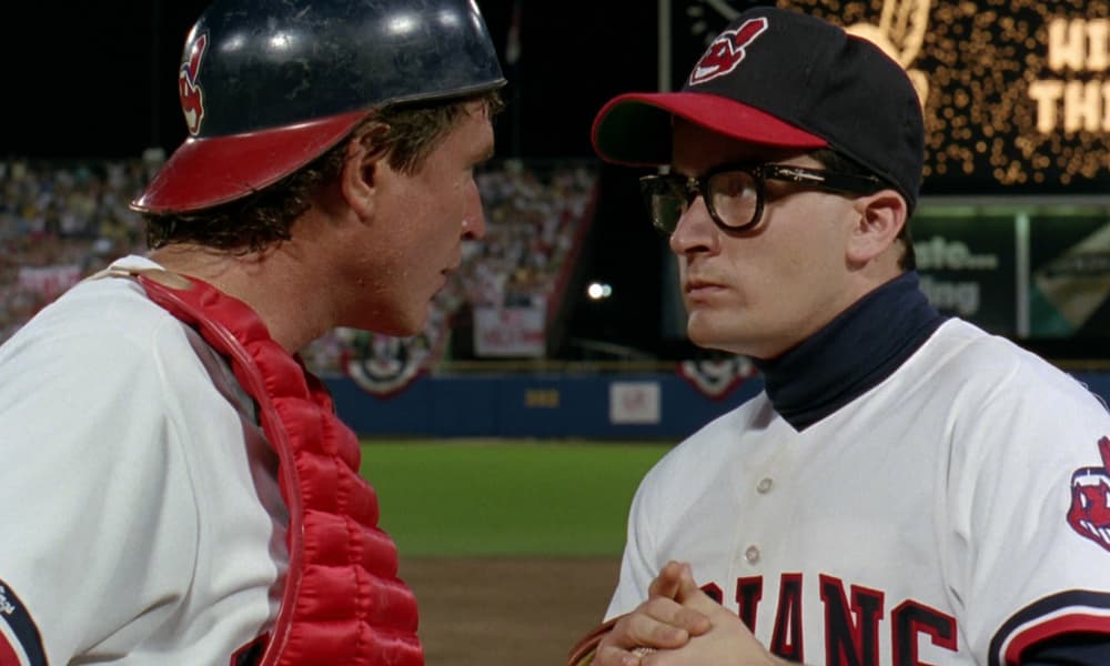 Tom Berenger and Charlie Sheen in Major League.