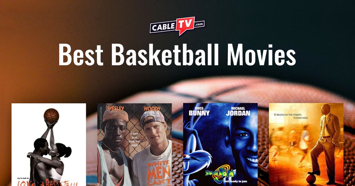 A collage of basketball movie posters.