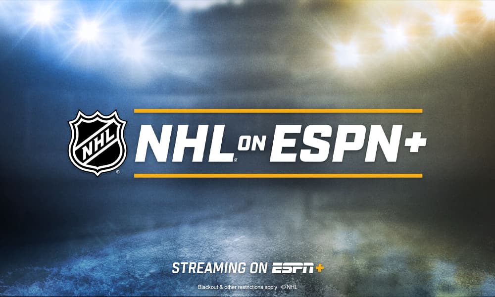 NHL on ESPN Plus promotional image.