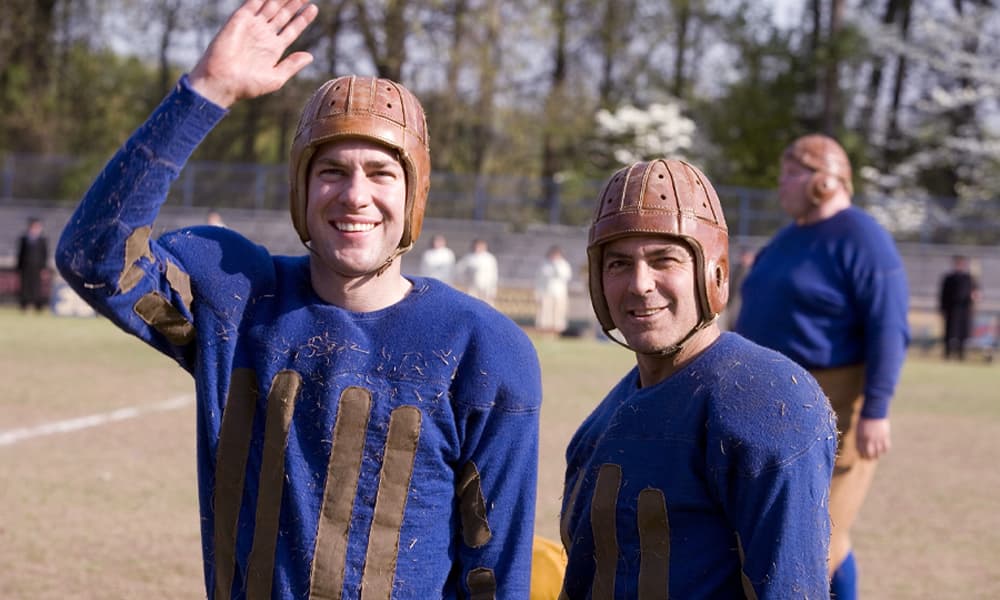 John Krasinski and George Clooney in Leatherheads (2008).