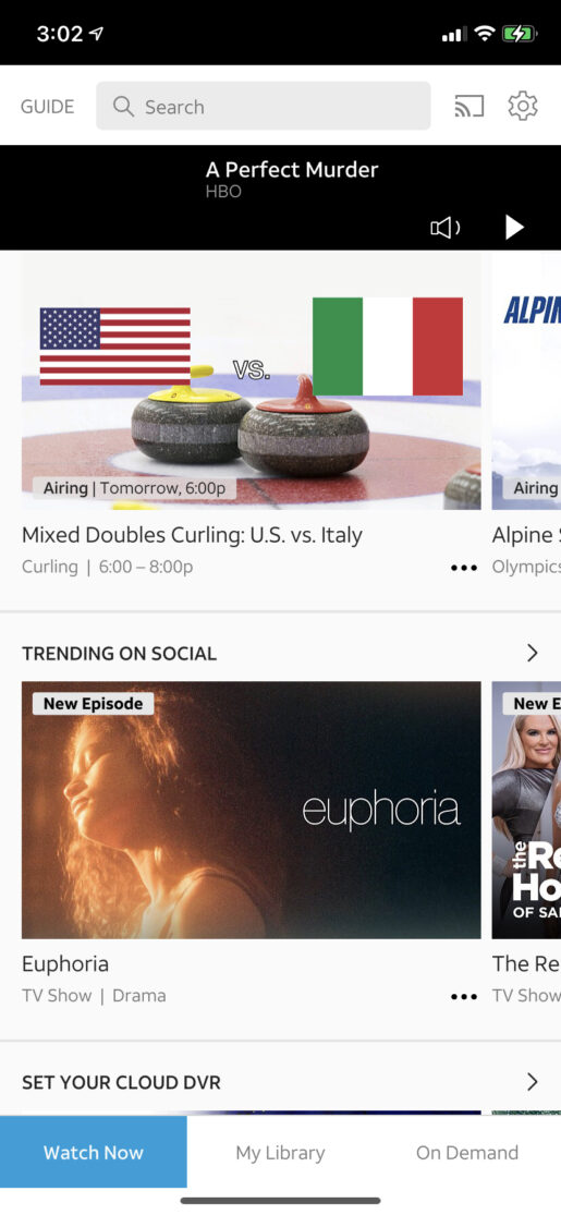 DIRECTV App A picture of the DIRECTV app for mobile viewing.