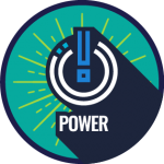 Most power lights look like a circle intersected by a line