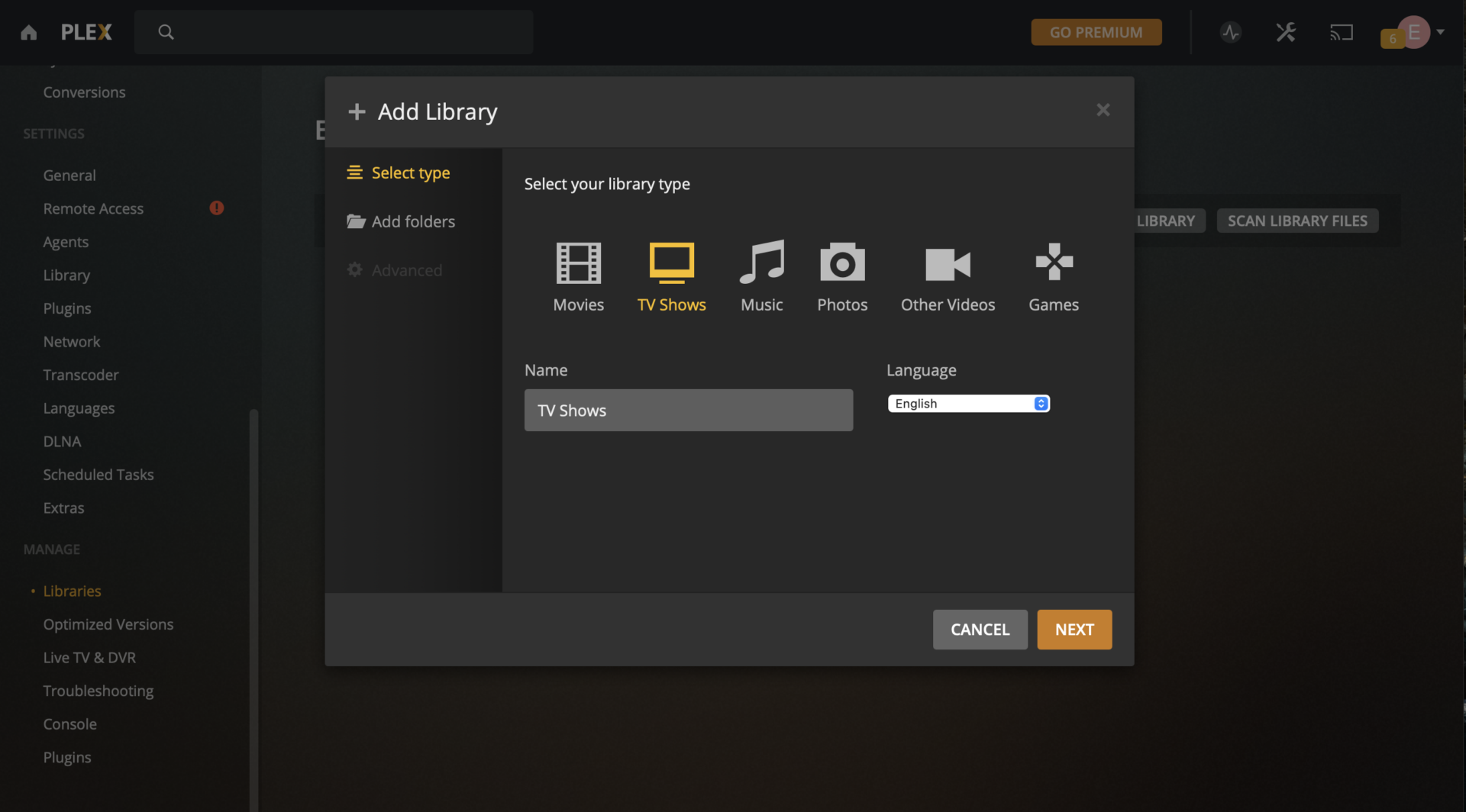 Plex Screen T V file organization