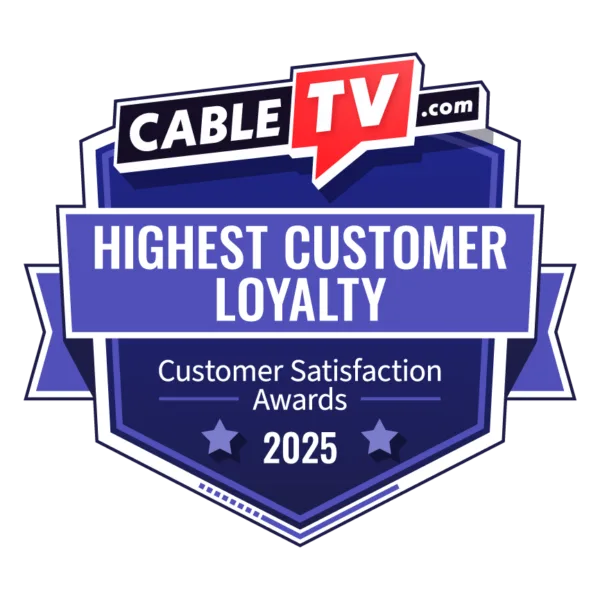 Customer Satisfaction Award for Highest Customer Loyalty; dark blue shield with light blue banner