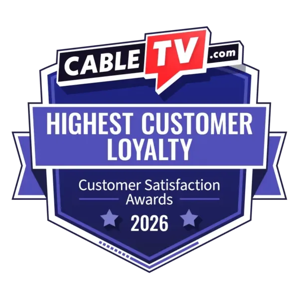 Badge declaring the 2026 CableTV.com Customer Satisfaction Award for Highest Customer Loyalty