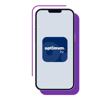 Image of cell phone with Optimum TV app icon