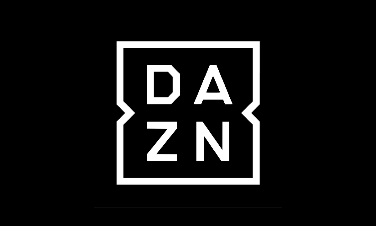The DAZN logo on a black background.
