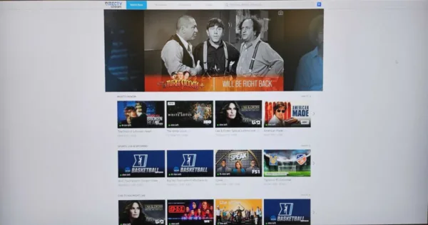 Screenshot of the Stream with DIRECTV “Watch Now” page viewed in the Chrome browser.