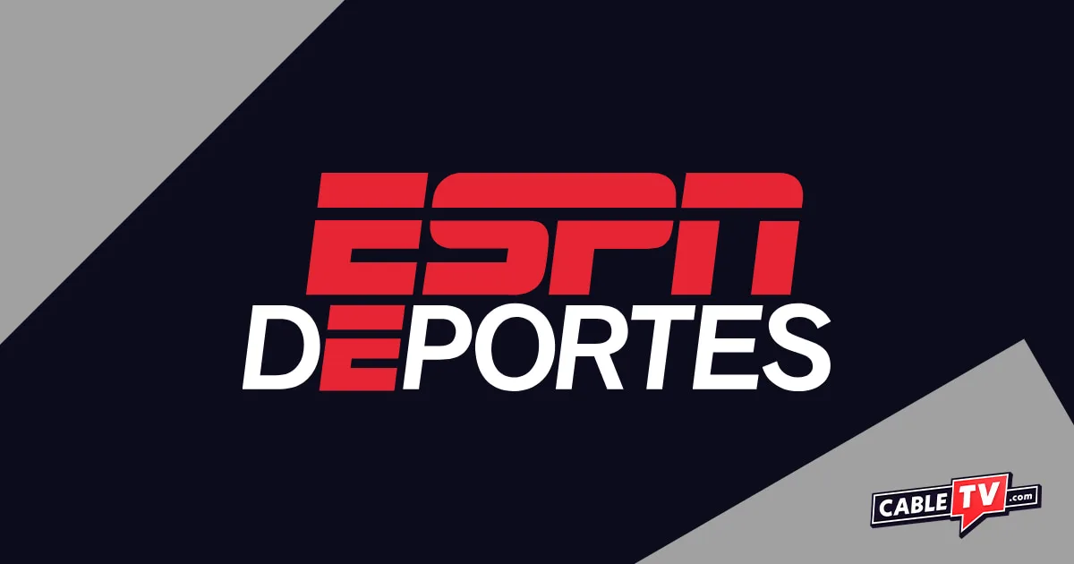 Red and white ESPN Deportes logo on black background with gray accents