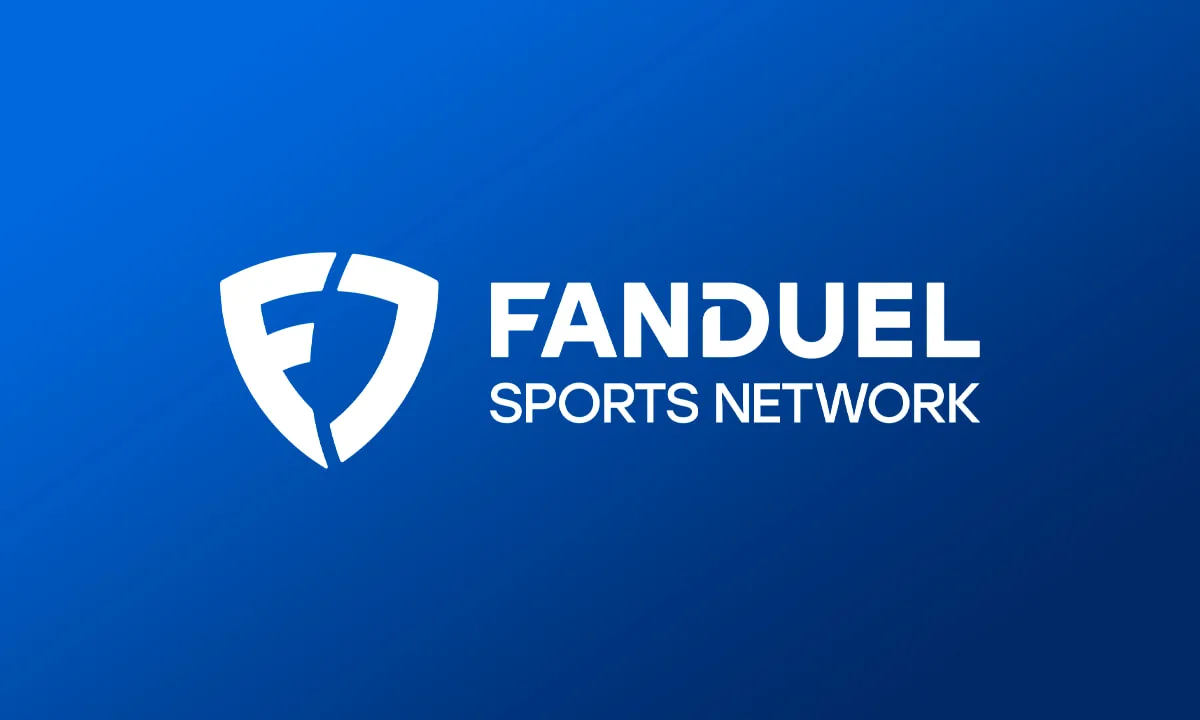 The FanDuel Sports Network logo on a blue background.