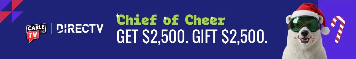 Chief of Cheer 2025 Banner Polar bear in sunglasses presents the 2025 Chief of Cheer Dream Job.