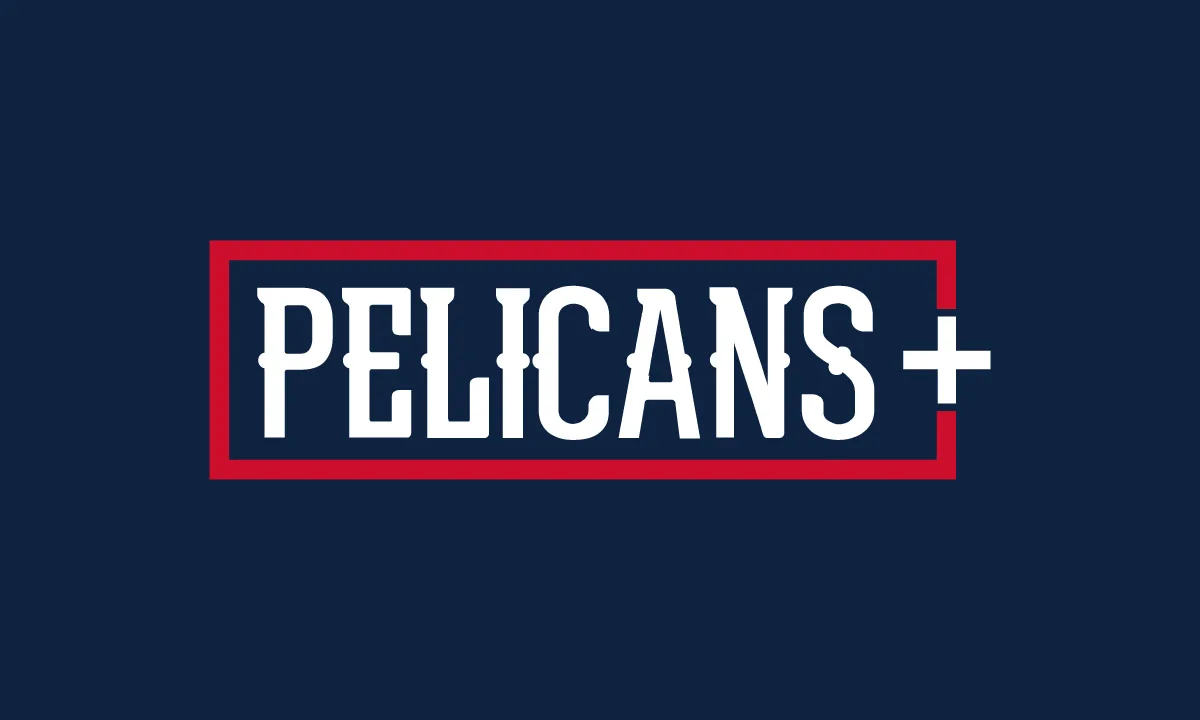 The Pelicans Plus logo on a dark blue background.