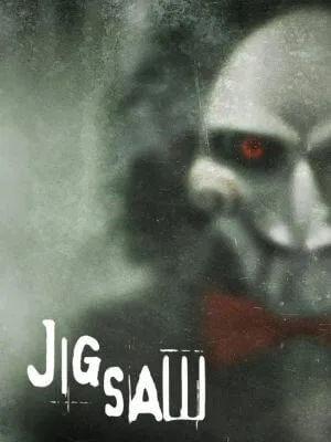 Image of the Jigsaw movie poster showing series mascot Billy the Puppet smiling.