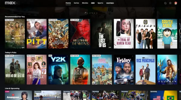 Screenshot of Max's home page through a browser.