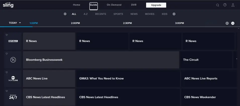Image of the Sling Freestream guide