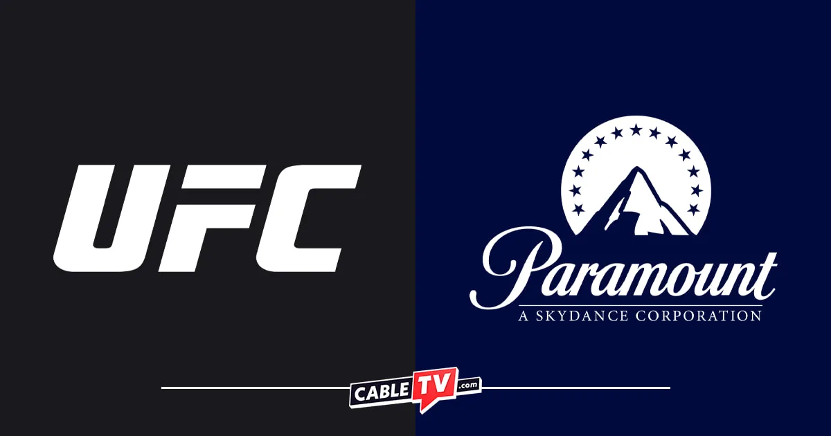 The UFC and Paramount logos, representing their new media rights deal.