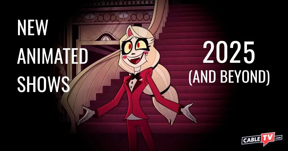 A cartoon character with long blonde hair and a red suit. "New animated shows 2025 and beyond."