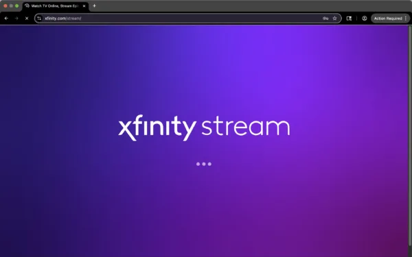 Screenshot of Xfinity Stream in the web browser client.