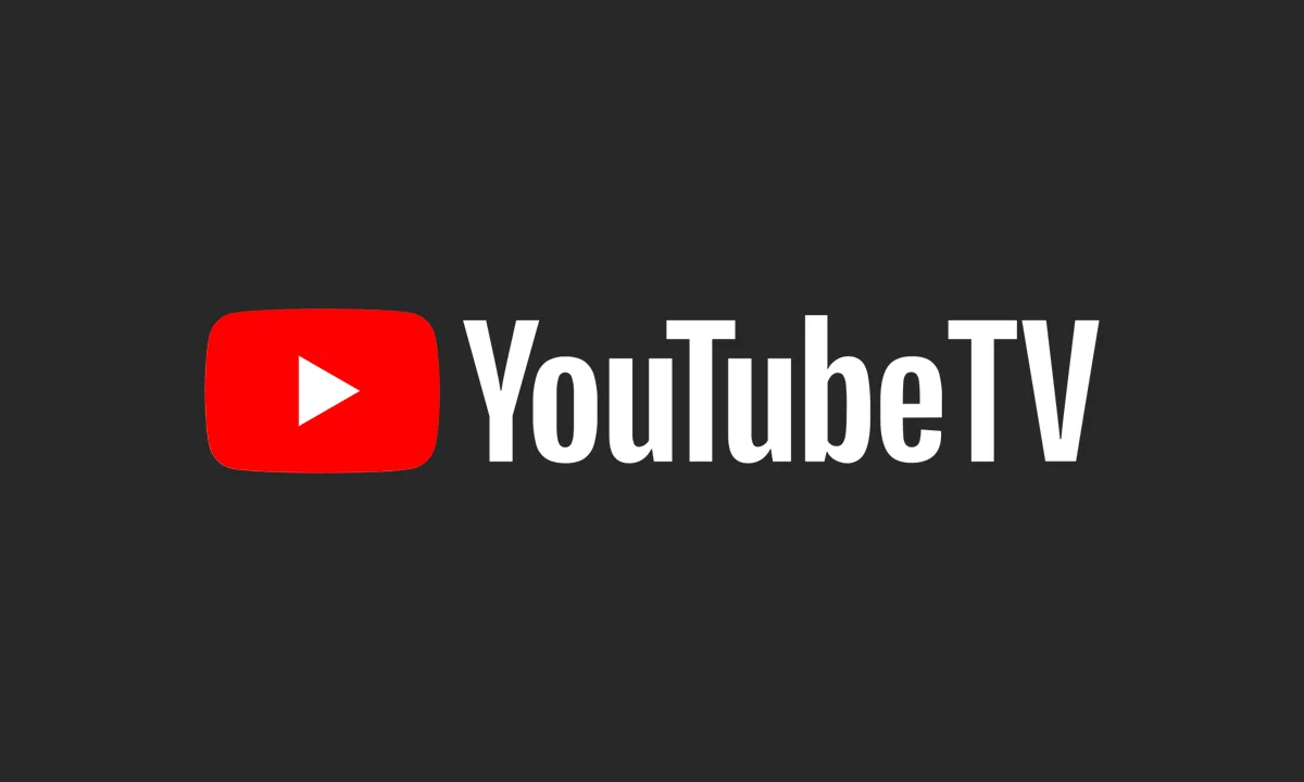 The YouTube TV logo on a dark gray background.